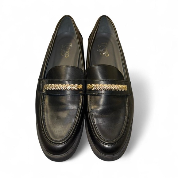 Franco Sarto Shoes - Franco Sarto Black Loafers with Gold Accent